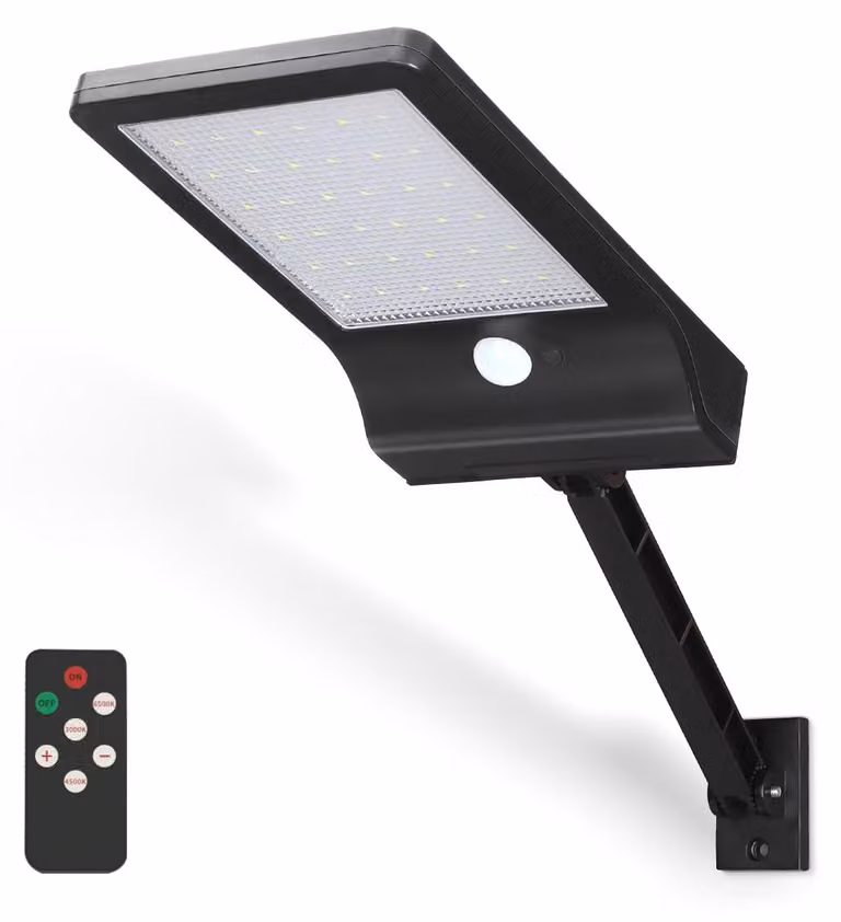 Lampada solare a LED con telecomando, 8900 lumen, 6500 K, grado di protezione IP65, dimensioni 217 x 323 x 57 mm