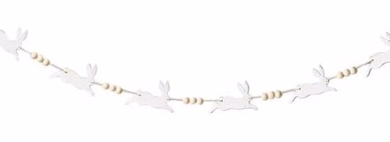 Decorazioni pasquali - Decorazioni per Pasqua - Decorazioni a tema pasquale - Decorazioni - Coniglietto di Pasqua - Con perline di legno, ideali per camini, tavoli, scale, alberi, decorazioni pasquali e primaverili per la casa - Coniglietto bianco che cor