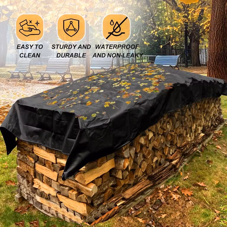 Telo protettivo da 150 g/m², resistente, antistrappo, impermeabile, di colore nero intenso, dimensioni 6x9 metri