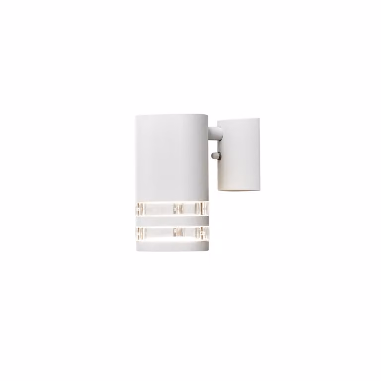 Konstsmide Modena Long applique in alluminio laccato bianco con vetro acrilico trasparente