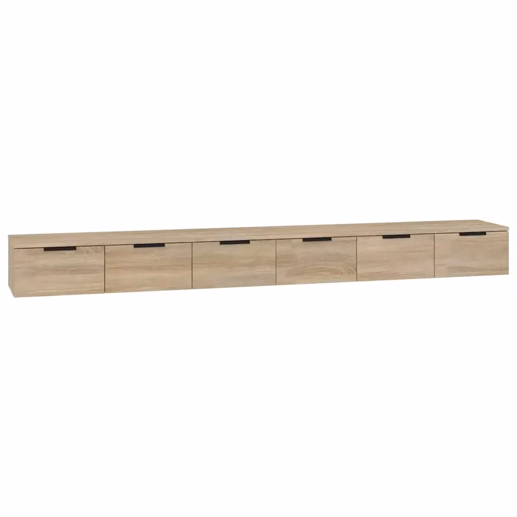 Set di 2 mobili da muro vidaXL in legno multistrato color marrone, L 102 cm x P 30 cm x H 20 cm – 2