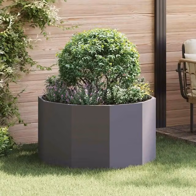 Fioriera-Vaso da Esterno-Contenitore per Piante Nero 90 x 90 x 50 cm Acciaio