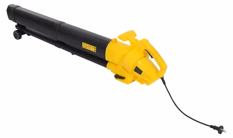 Soffiatore e aspirafoglie elettrico - 2-in-1 per il giardino - 3000W, alimentazione a cavo - velocità dell'aria di 270 km/h - sacco di raccolta da 35 litri - funzione di triturazione - colore giallo