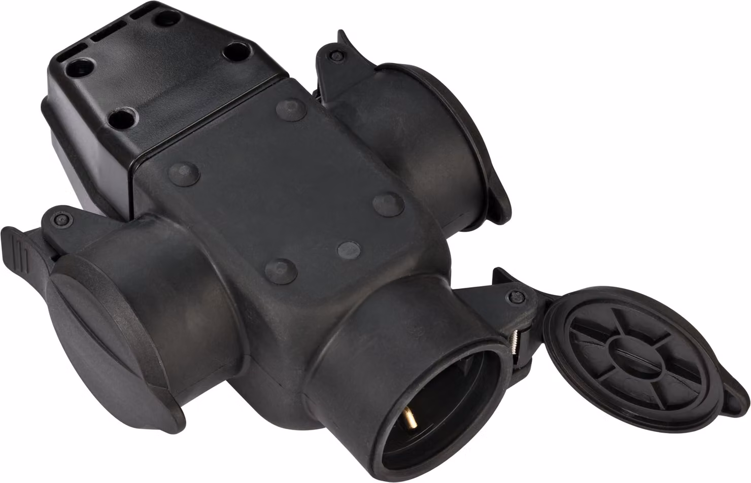 Brennenstuhl 1082120 Kreuzverteiler Schuko-Gummikupplung 3fach IP44