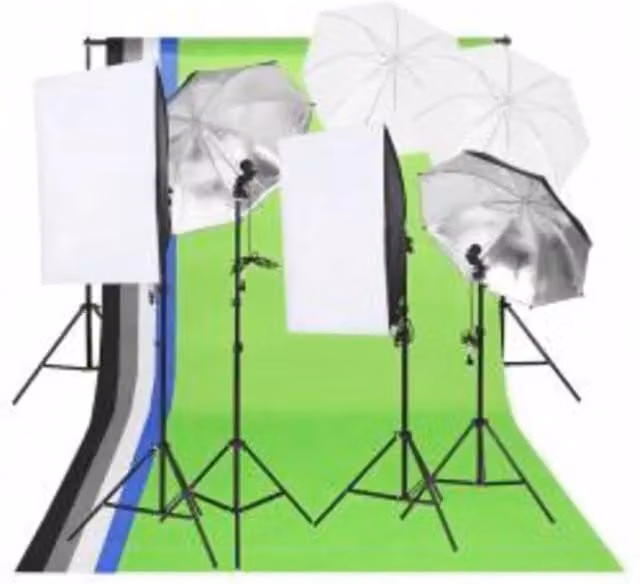 Kit per Studio Fotografico con Set Luci, Fondale e Riflettore CFW9706242