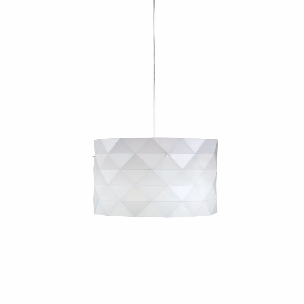 Lampadario Moderno Sospeso Linea Zero Prisma Polilux Bianco e Metallo Cromo con 3 Luci E27 – 2