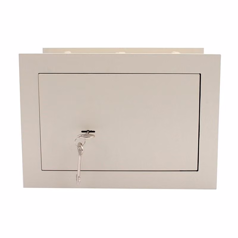 Cassaforte meccanica per edifici, 33 x 20 x 23 cm, per documenti e denaro, con chiave