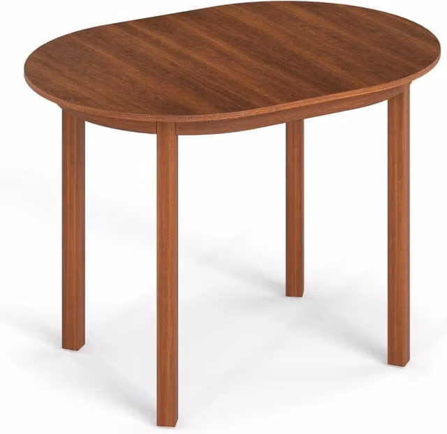 Tavolo da cucina ovale con gambe in legno di caucci¨´ per soggiorno, Tavolo da pranzo in legno per 2-4 persone Noce-Tavoli e sedie da pranzo