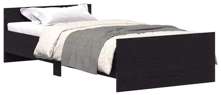 Struttura letto con testata Rovere Nero 80 x 200 cm