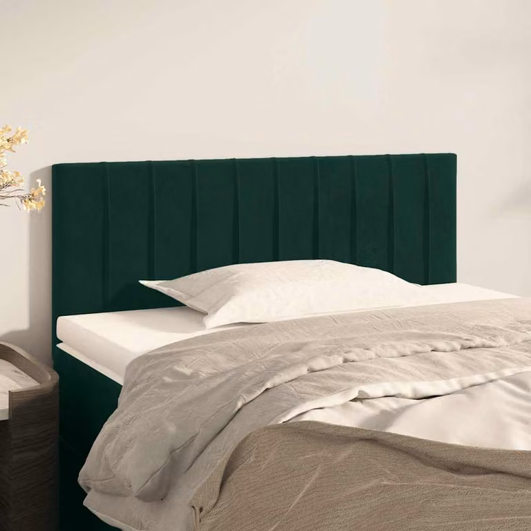 Testiera per letto vidaXL in velluto verde scuro con struttura in legno L: 90 cm, P: 5 cm, H: 78-88 cm