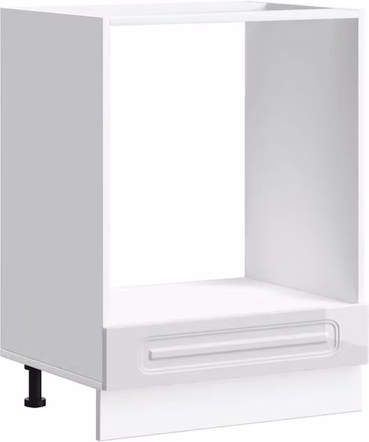 Mobiletto da forno compatto per la cucina 60 x 46 x 81,5 cm con piedini regolabili in legno composito bianco lucido 02_0049942