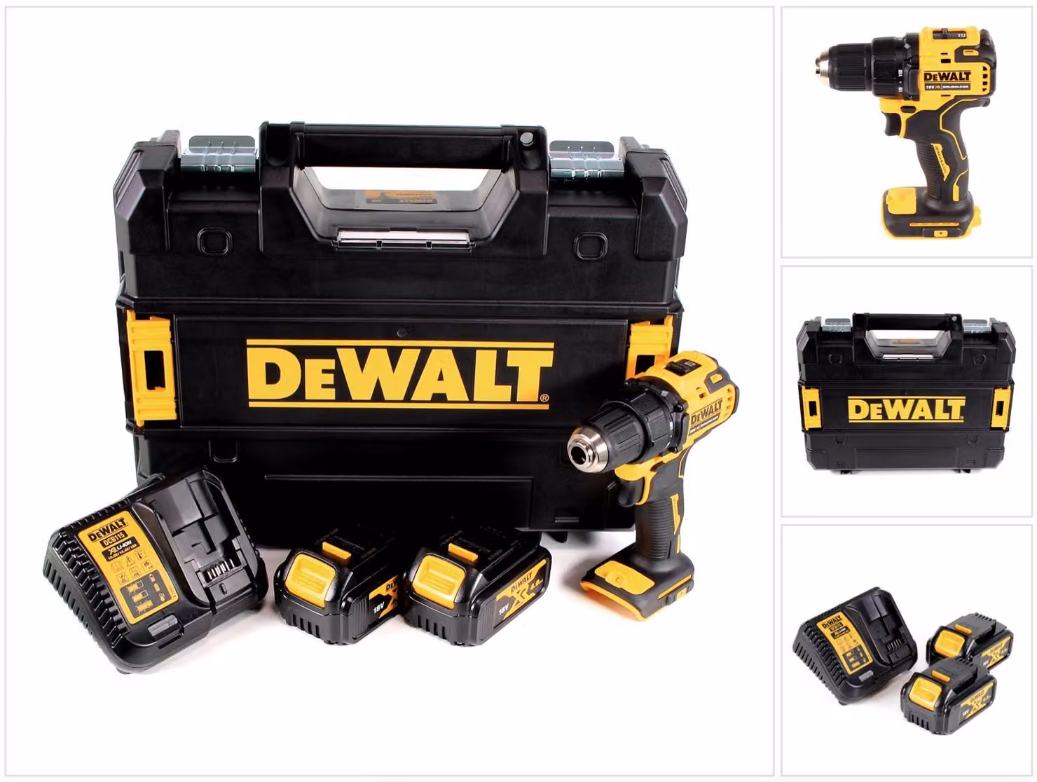 Trapano avvitatore a batteria DeWalt DCD 708 M2T 18 V Li-Ion brushless in confezione TSTAK + 2 batterie da 4,0 Ah + caricabatterie
