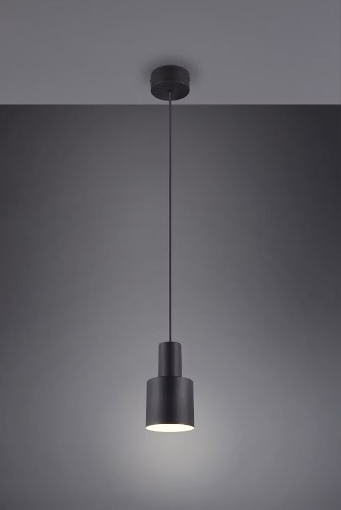 Lampadario a sospensione Trio AGUDO, colore nero, dimensioni 12x12x150 cm