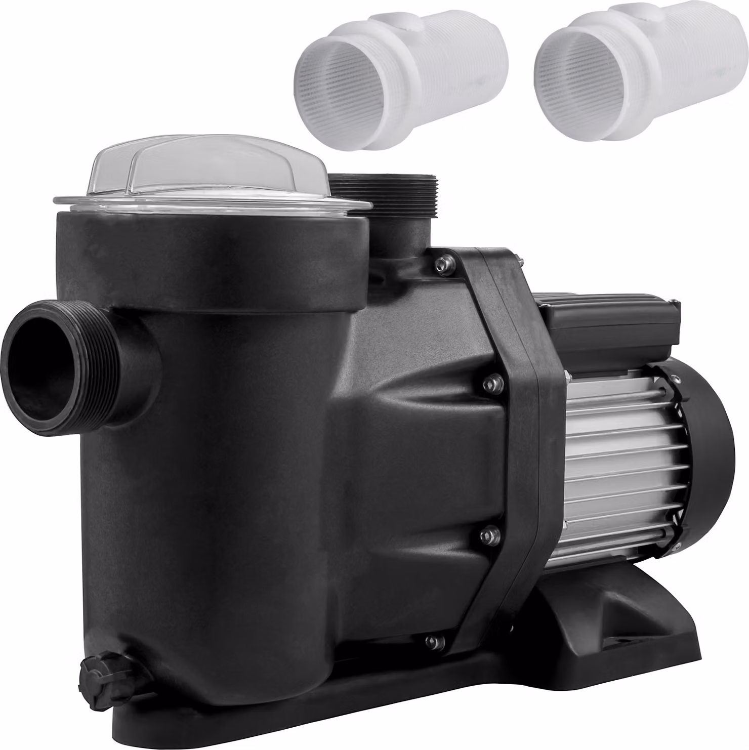 SucceBuy 1 hp pompa per piscina 19200 l/h 750 W pompa per piscina da incasso con motore a cestello filtrante per acqua pulita da 1,97 pollici ingresso/uscita pompa filtro per piscina + 2 tubi di collegamento