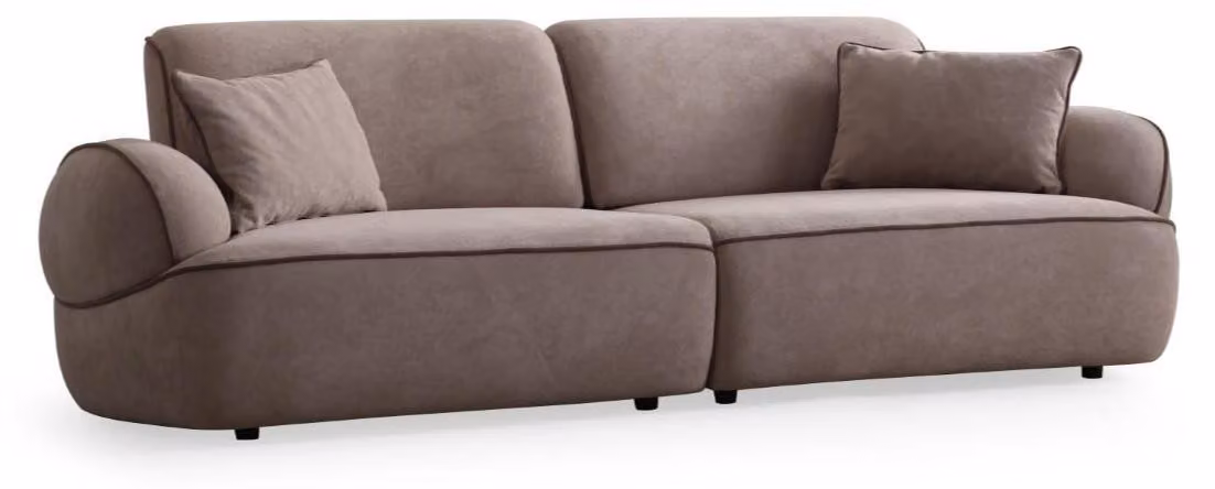 Beiger 3-Sitzer Moderne Wohnzimmer Sitzcouch Bequemes Sofa
