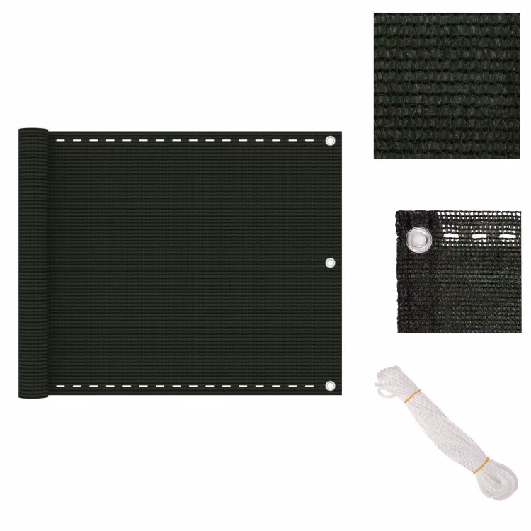 vidaXL Schermo per balcone, verde scuro, 75x400 cm, in HDPE - Ombrelloni e protezioni solari