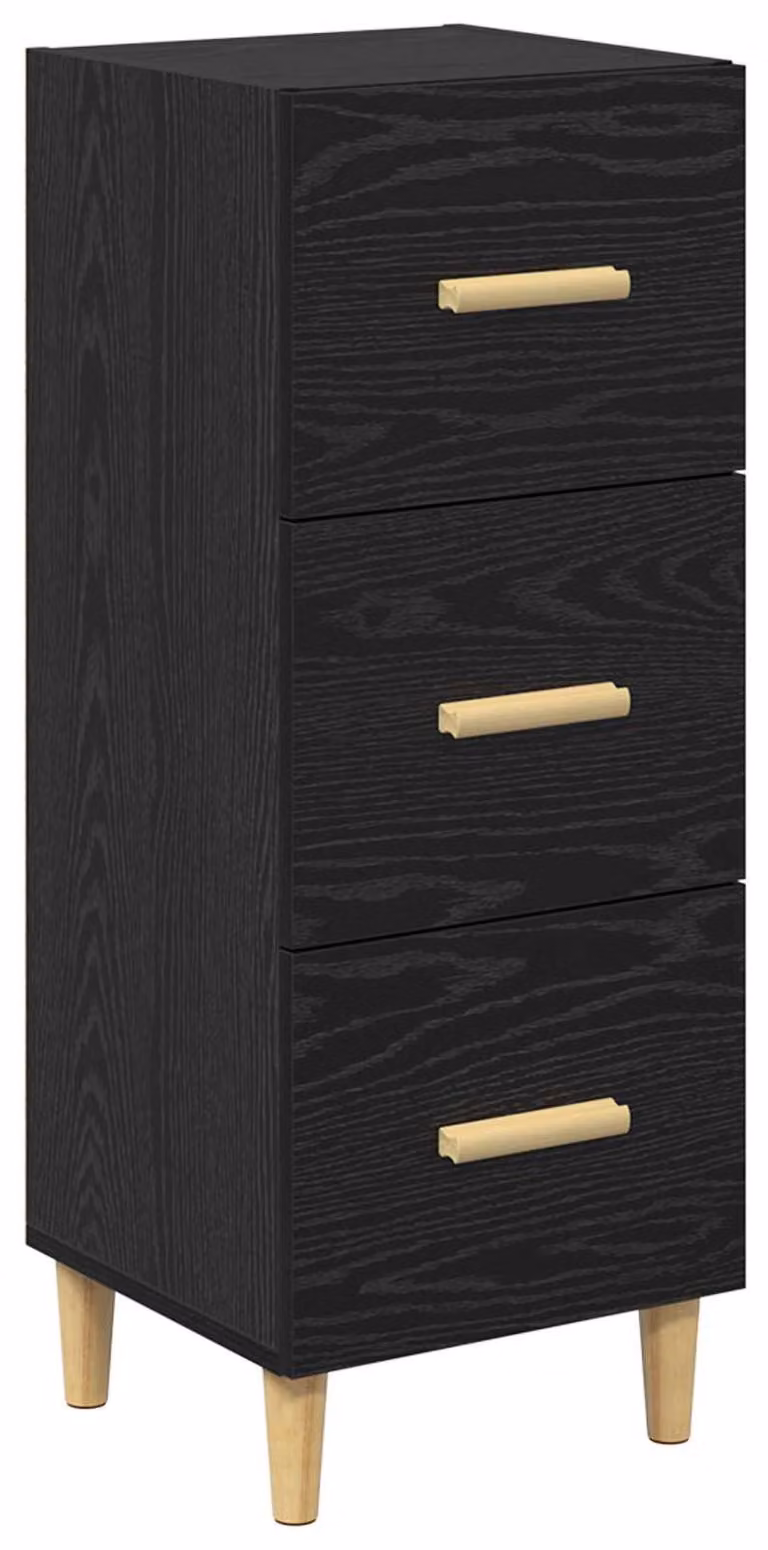 Credenza Rovere nero 34.5 x 34 x 90 cm Legno multistrato