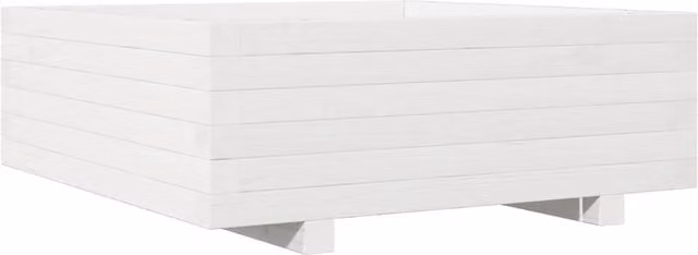 Fioriera rialzata in legno di pino massiccio bianca per giardino e orto L: 70 cm, P: 70 cm, H: 26,5 cm