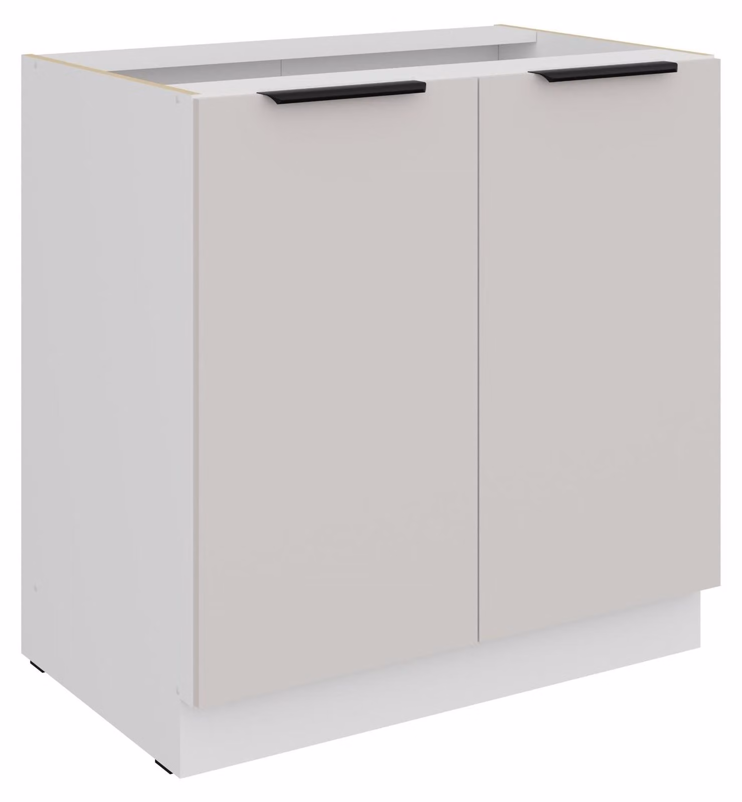 Mobile base da cucina 80 cm COMO, beige cashmere opaco + bianco opaco, cucina, cucina a incasso, blocco cucina