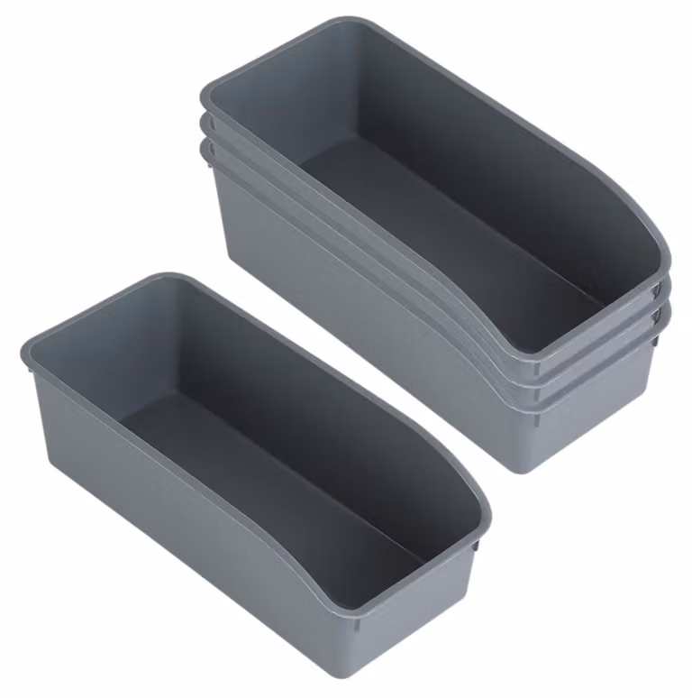 Contenitori in plastica, confezione da 4 pezzi, versatili, adatti per cucina e bagno