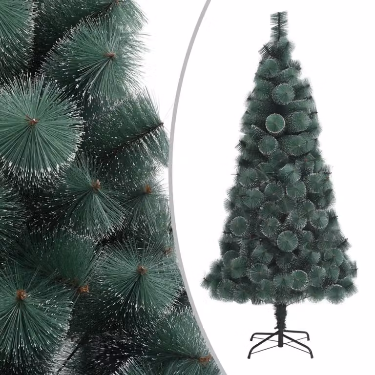 The Living Store Albero di Natale artificiale con supporto verde 240 cm PET