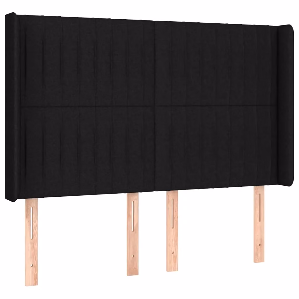 Testiera ad orecchio vidaXL in tessuto nero con struttura in legno L: 147 cm, P: 16 cm, H: 118/128 cm – 3