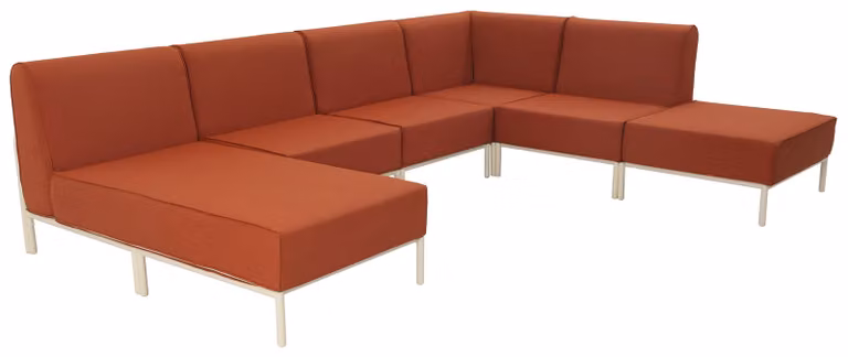 Set modulare di mobili da giardino bassi 6 posti terracotta - Oviala Patio