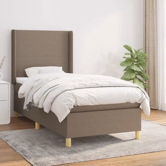 Letto Ibrido vidaXL con Struttura in Legno di Larice e Materasso in Tessuto, Colore Beige, Bianco e Marrone, L/P/H: 200 x 100 x 40 cm