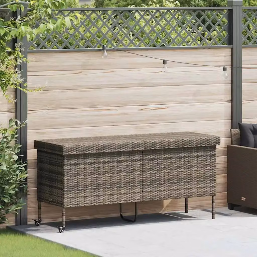 Contenitore da giardino in rattan con ruote grigio L: 160 cm, P: 55 cm, H: 75 cm CFW5864036 – 2