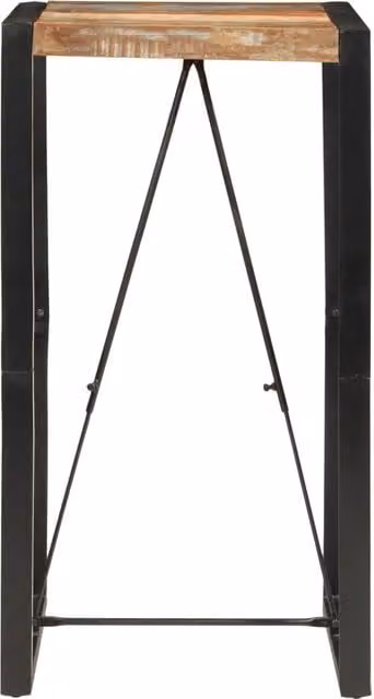 Tavolo rettangolare in legno massello multicolore per sala da pranzo in stile industrial L: 60 cm, P: 55 cm, H: 110 cm – 1