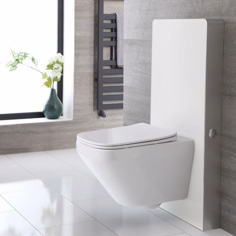 Sanitario Bianco Senza Brida Milton con Telaio Esterno Bianco 500mm - Saru