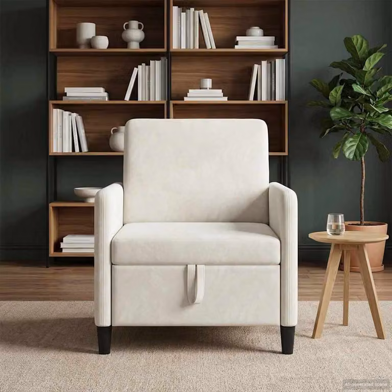 vidaXL Divano Moderno con Contenitore Beige L: 72 cm, P: 78 cm, H: 87 cm