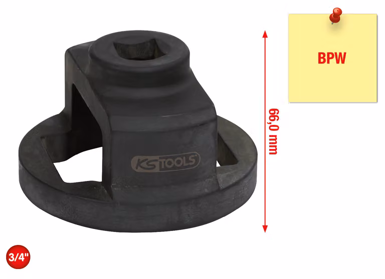 KS TOOLS 3/4" Chiave per dadi asse per BPW 65 mm - 450.0204