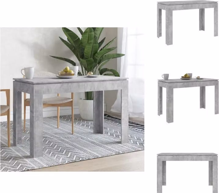 vidaXL Tavolo da pranzo grigio cemento 120x60x76 cm in legno - Tavoli da pranzo