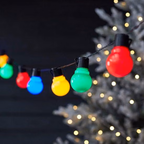 Ghirlanda luminosa colorata a 30 LED per balconi e giardini