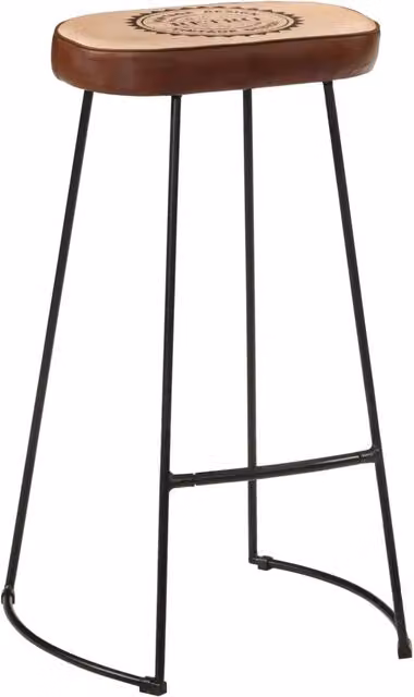 Set di 2 sgabelli da bar vidaXL in ecopelle marrone con struttura in metallo L: 44 cm, P: 37,5 cm, H: 78 cm