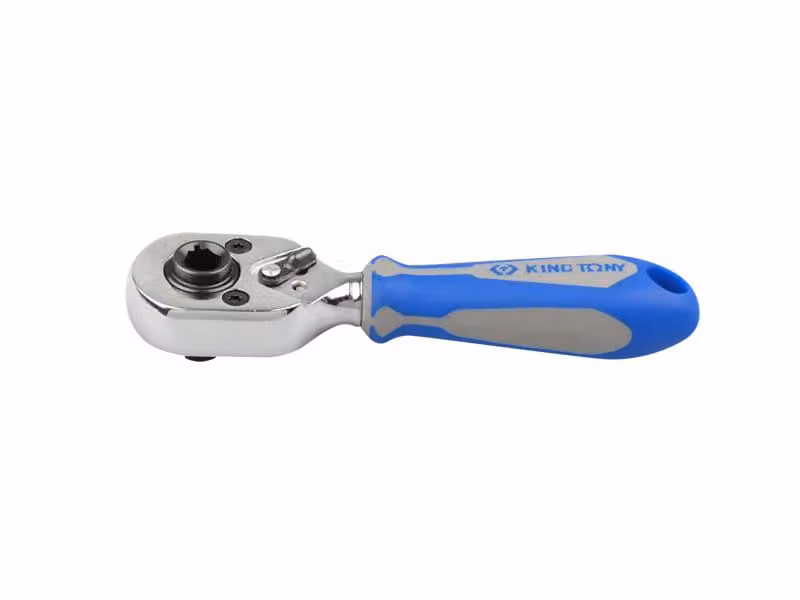 Cricchetto King Tony da 1/4" con porta bit 72 denti 108 mm Impugnatura cromata e gommata