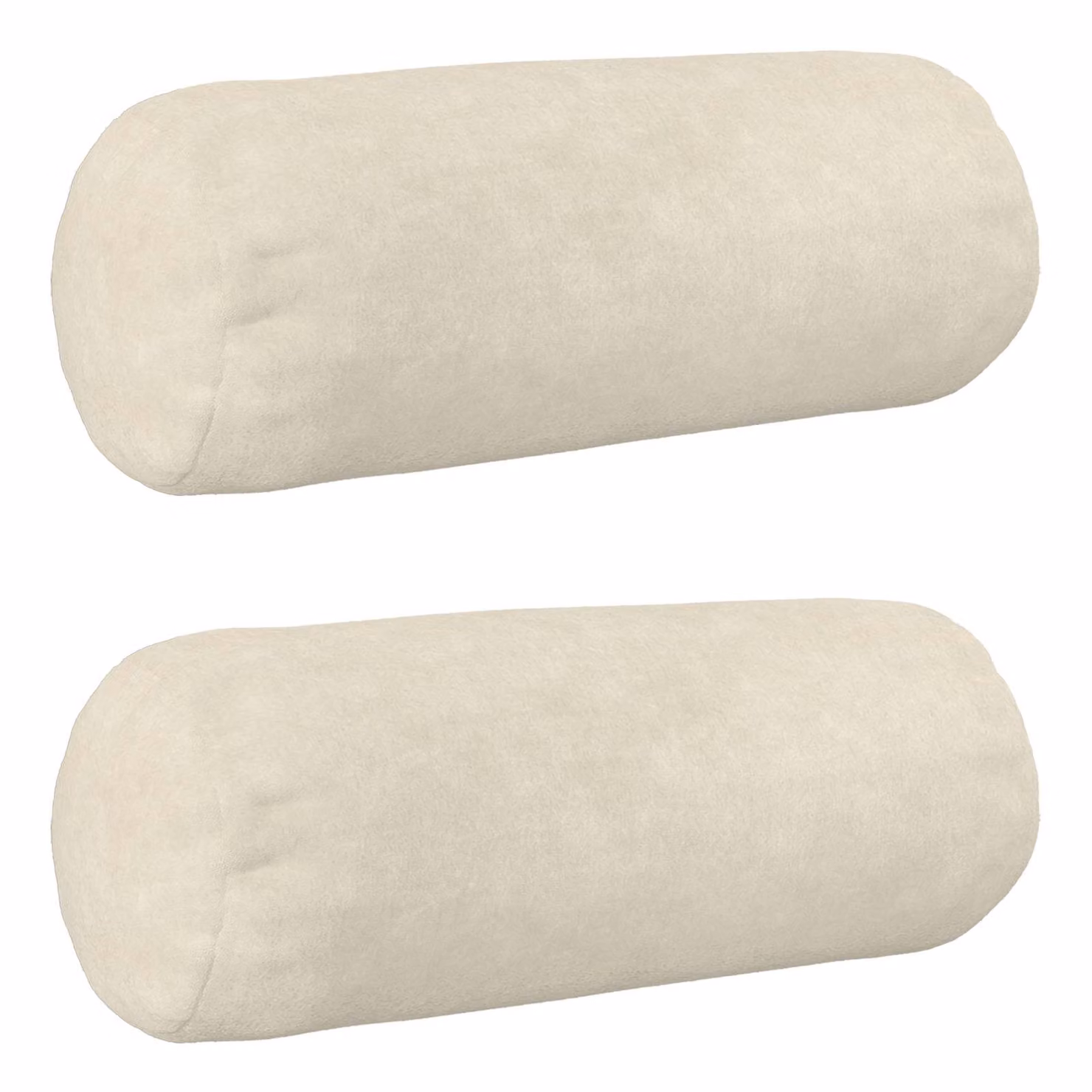 Set di 2 federe vidaXL HEERLEN color beige in microfibra fleece, Ø 15 x 40 cm