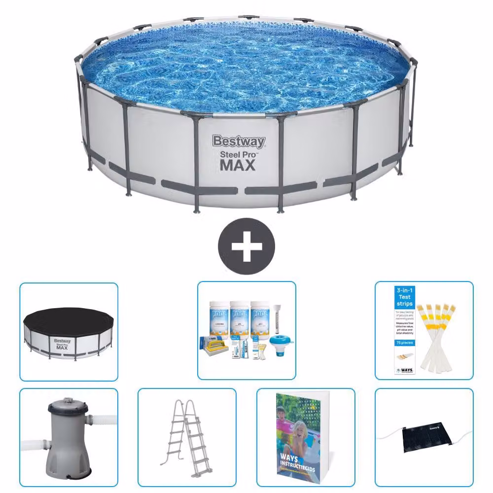 Piscina gonfiabile Bestway Steel Pro MAX, rotonda, 488x122 cm, composta da 6 parti, modello S632