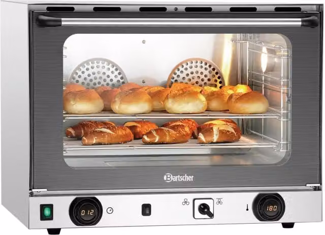 Forno a convezione da incasso Bartscher AT220-MDI in acciaio inox argento con funzione grill e assistenza vapore