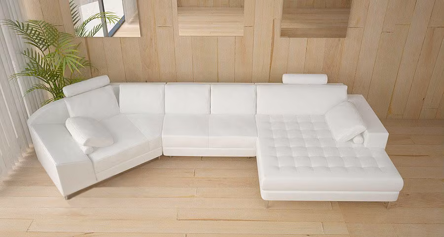 Ledersofa Couch Wohnlandschaft Ecksofa Eck Garnitur Design Modern Sofa A1116