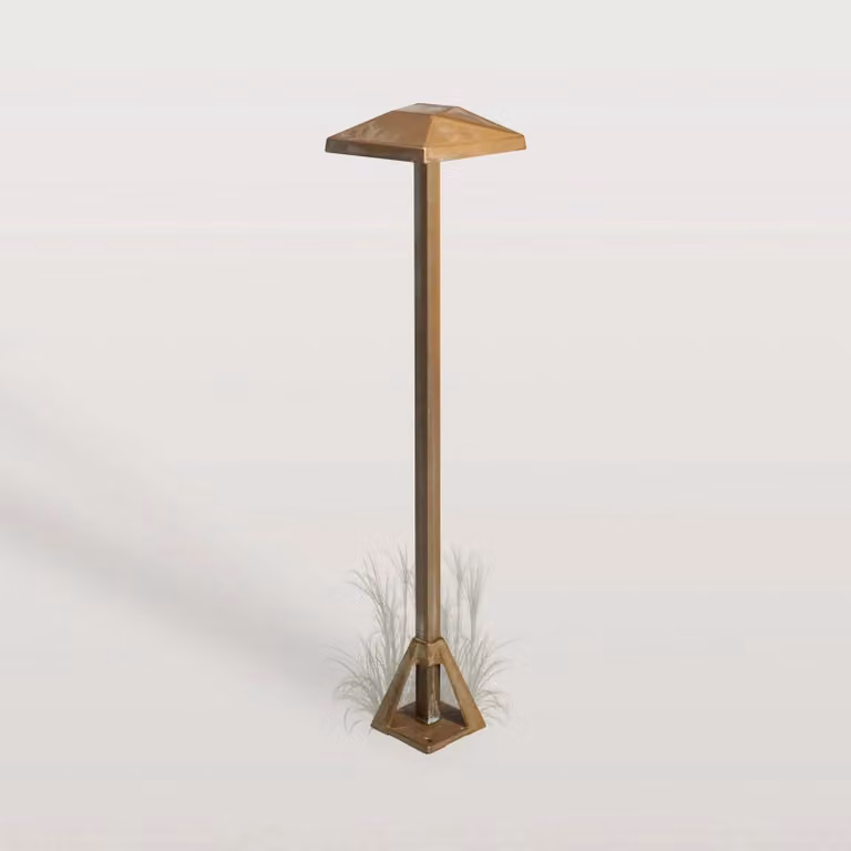 Moretti Luce Lampioncino LED Aura Edge, altezza 50 cm, ottone anticato Edge, Bronzo / Ottone antico, Ottone, Campagna / Rustiche, Plafoniera