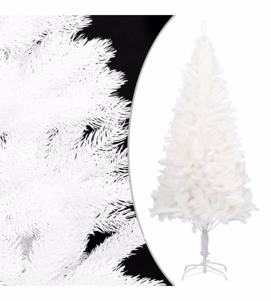 Set Albero Natale Artificiale con LED e Palline Bianco 210 cm