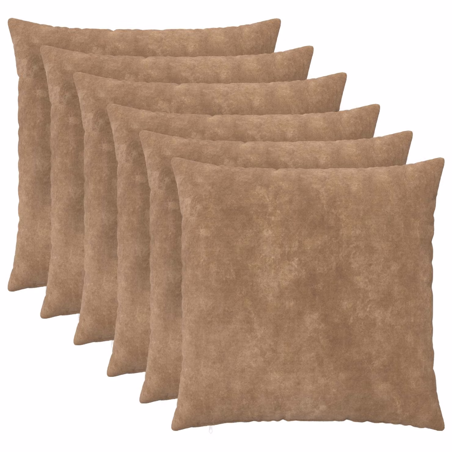 vidaXL Federa 6 pcs HEERLEN Tortora 65 x 65 cm Fleece in microfibra