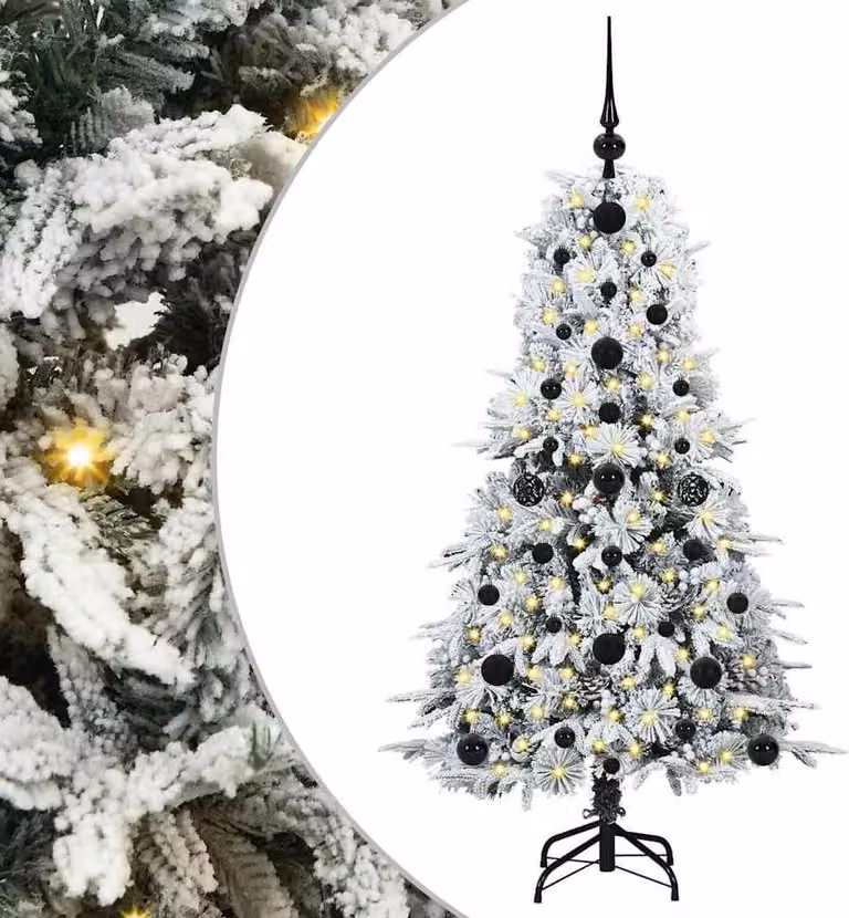 Albero di Natale Artificiale con Rami Pieghevoli Bianco 120 cm