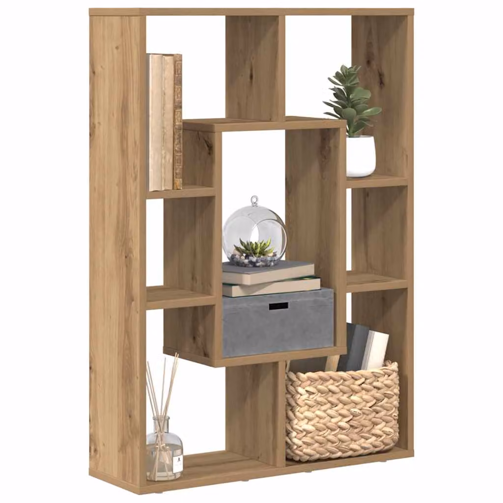 Libreria moderna vidaXL in MDF marrone con design geometrico L: 63 cm, P: 20 cm, H: 90 cm
