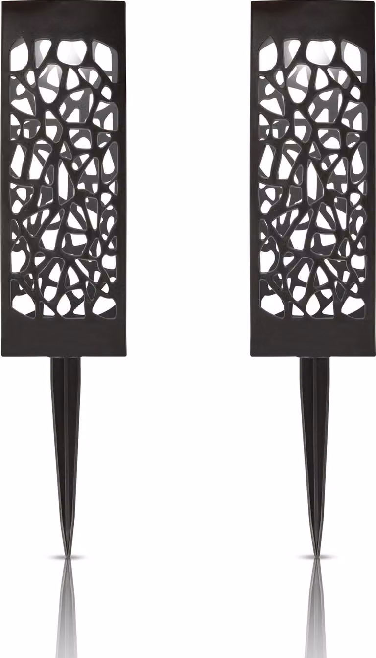 Lampada a LED solare a innesto per esterni (confezione da 2), resistente alle intemperie IP44, luce da giardino da 28,5 cm con picchetto a terra, illuminazione per patio