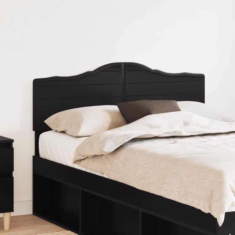 Testiera per letto vidaXL in legno ingegnerizzato nero con scomparti laterali