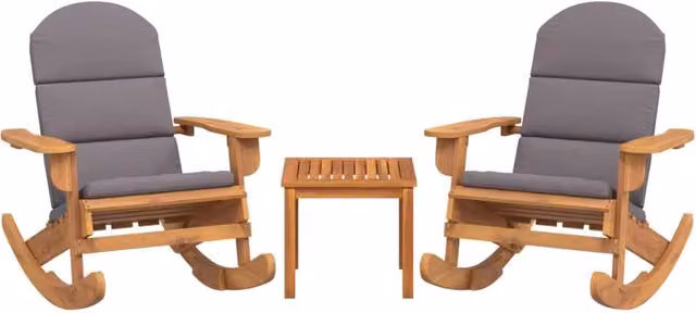 Set di mobili da giardino Outsunny in legno di acacia con poltrone lounge e tavolino da caffè, completo di cuscini imbottiti in poliestere resistente ai raggi UV, colore marrone o grigio