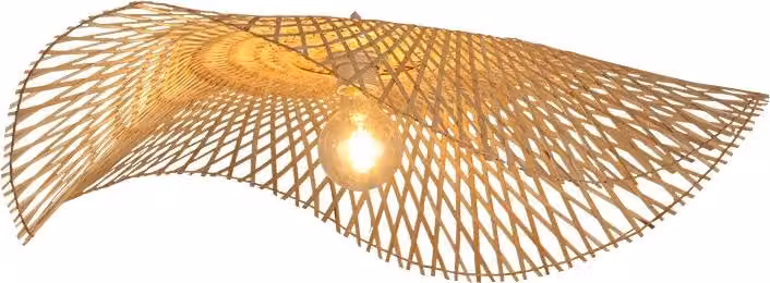 Lampada a sospensione, regolabile in altezza, design in bambù fatto a mano, A-45CM, senza lampadina